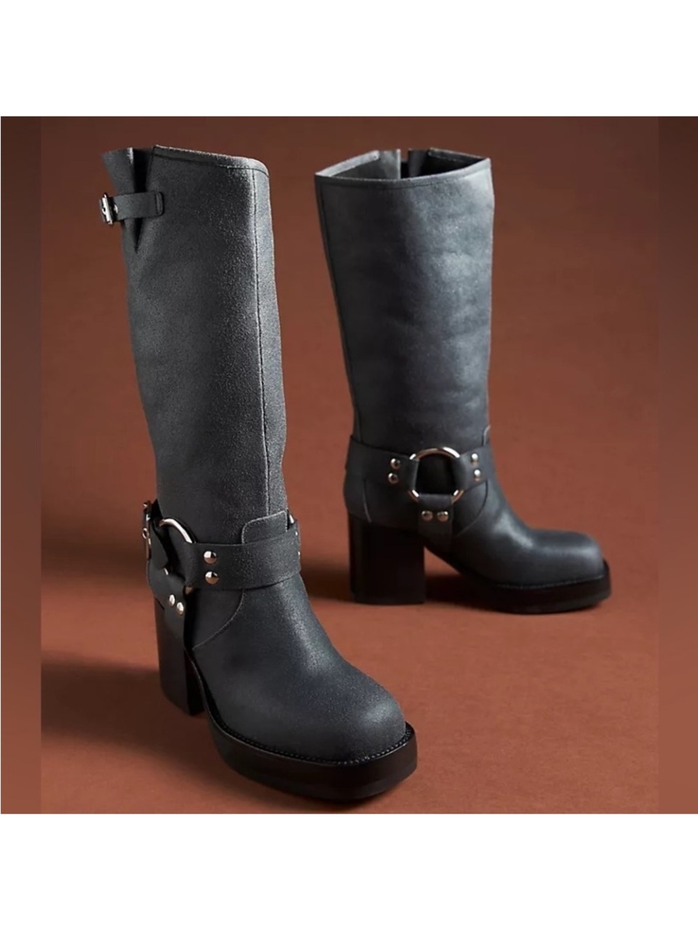 Jeffrey Campbell x Anthropologie Grey Platform Knee-High Boots